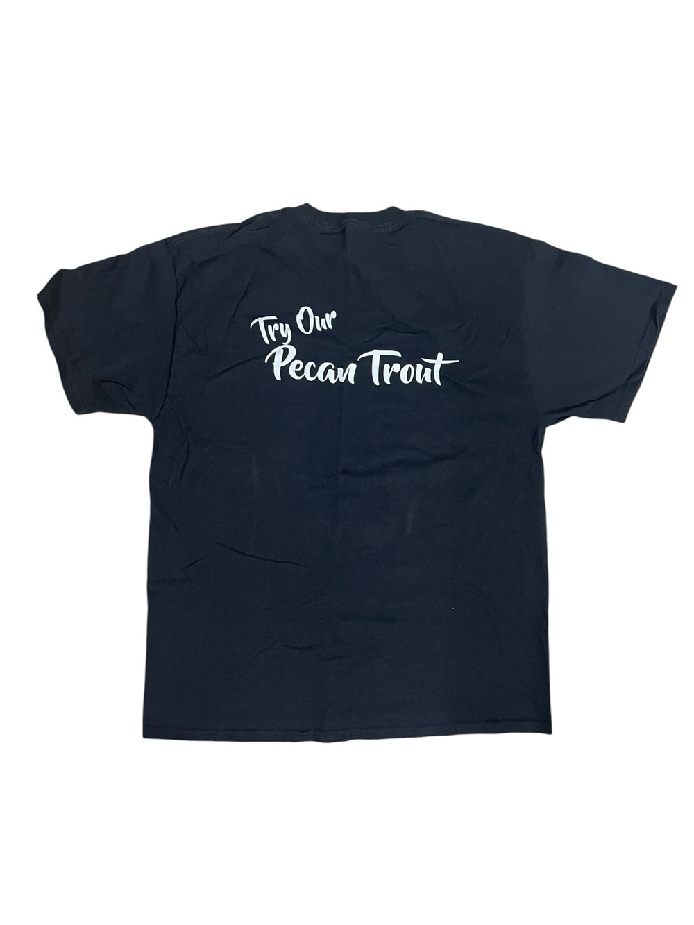 Toccoa Riverside Restaurant Georgia Pecan Trout Graphic T-Shirt Men's Size L - Picture 2 of 7